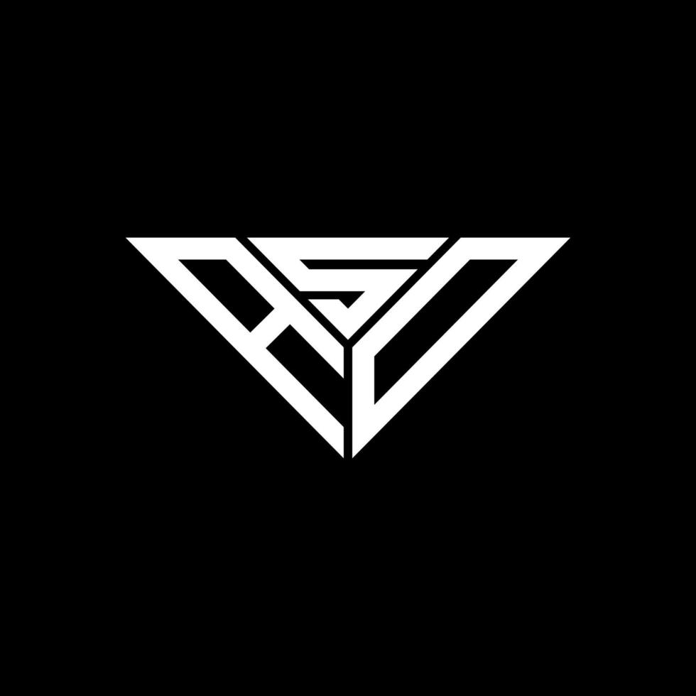 diseño creativo del logotipo de la letra asd con gráfico vectorial, logotipo simple y moderno de asd en forma de triángulo. vector