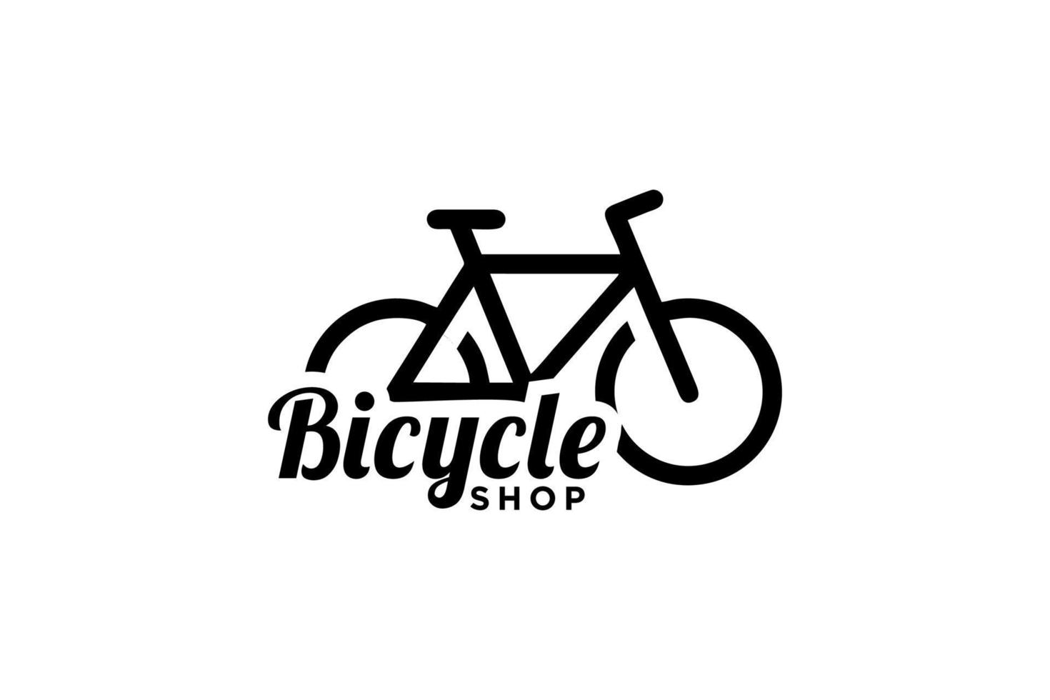 imagen vectorial de diseño de logotipo de tienda de bicicletas, logotipo de estilo monoline vector