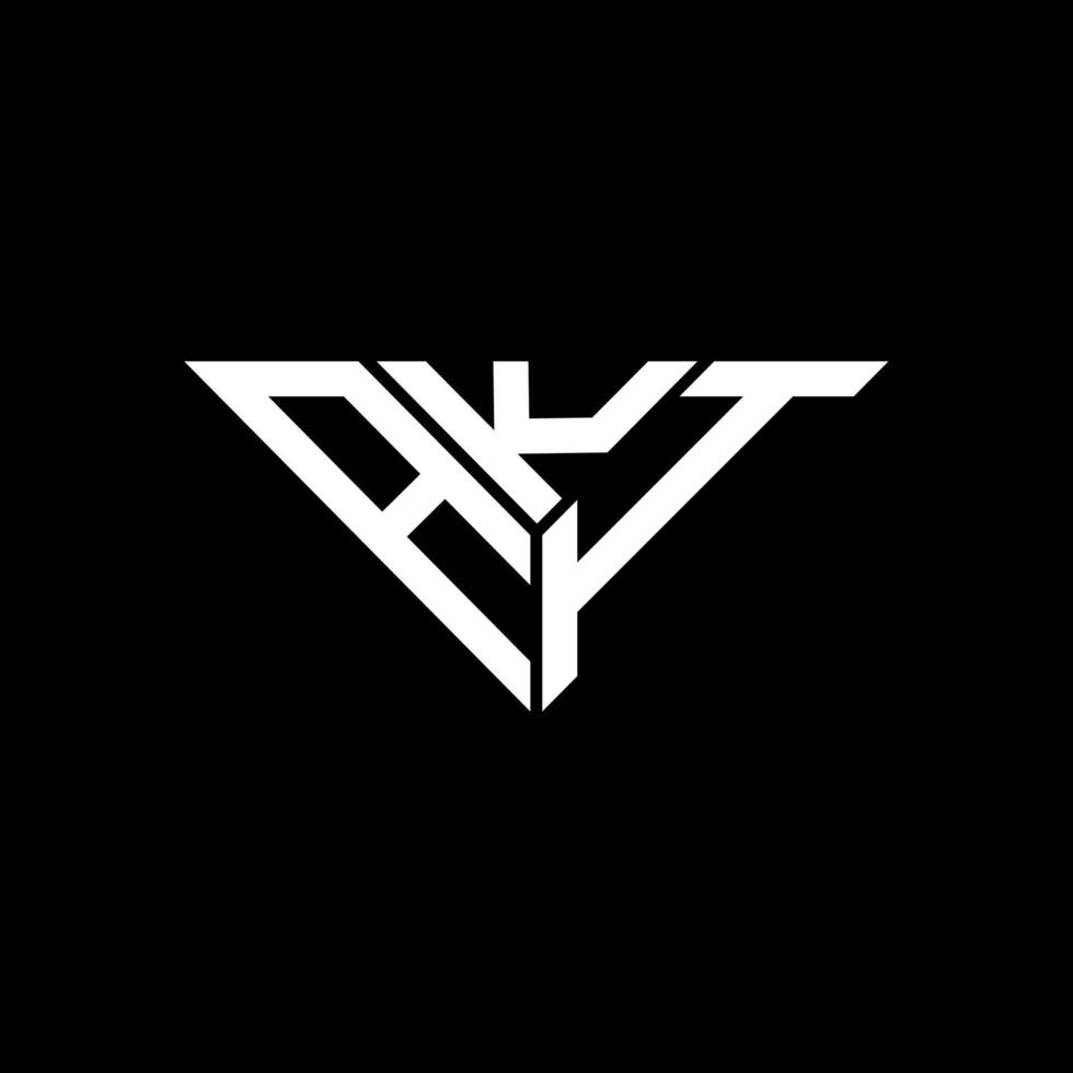 diseño creativo del logotipo de la letra aki con gráfico vectorial, logotipo simple y moderno de aki en forma de triángulo. vector