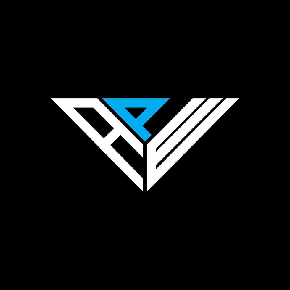 APW letter logo creative design with vector graphic, APW simple and modern logo in triangle shape.
