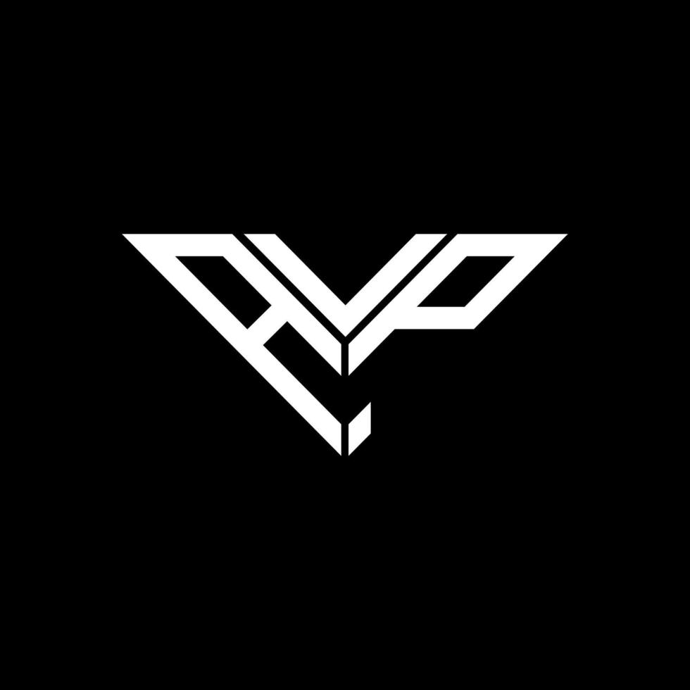 diseño creativo del logotipo de la letra avp con gráfico vectorial, logotipo simple y moderno de avp en forma de triángulo. vector