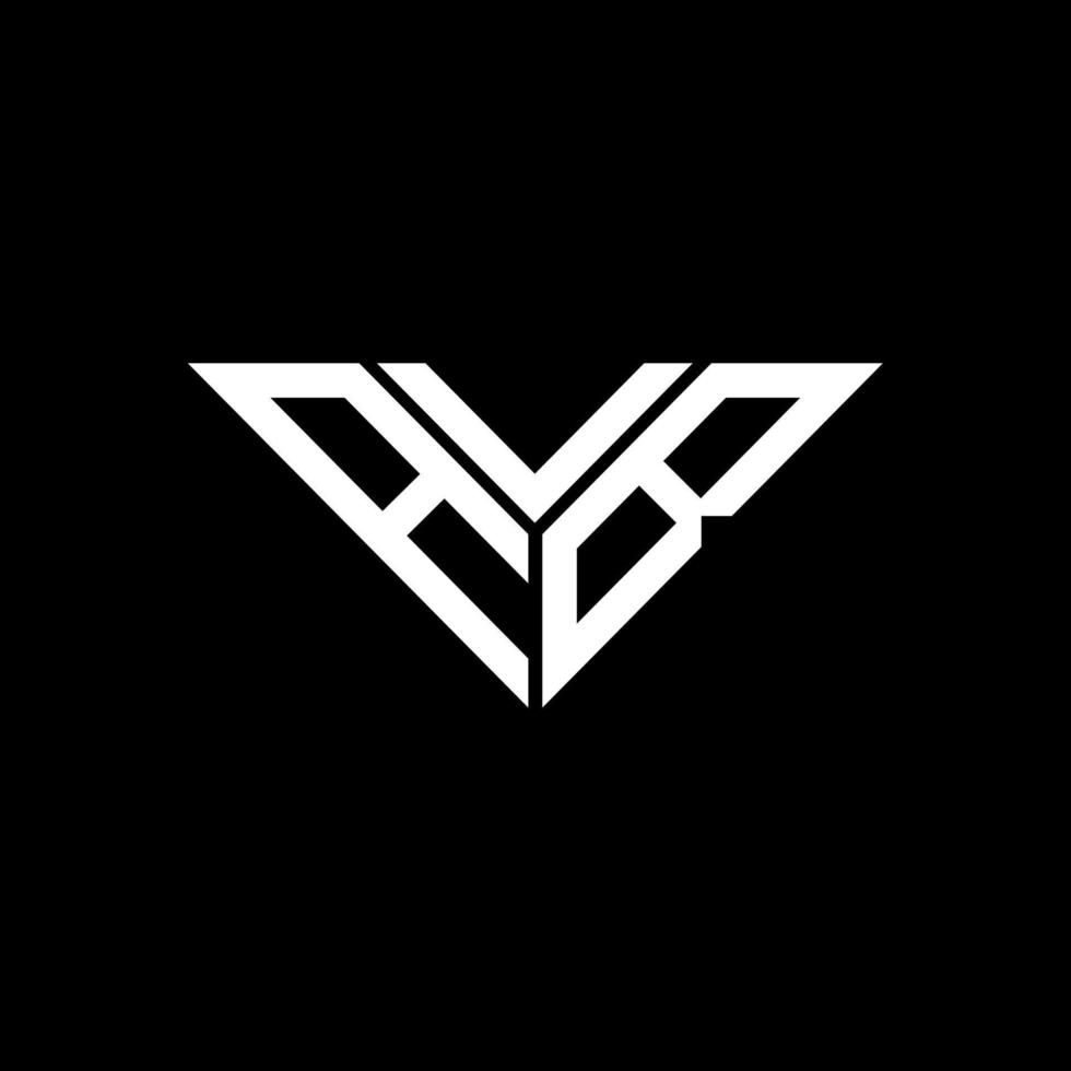 diseño creativo del logotipo de la letra avb con gráfico vectorial, logotipo avb simple y moderno en forma de triángulo. vector