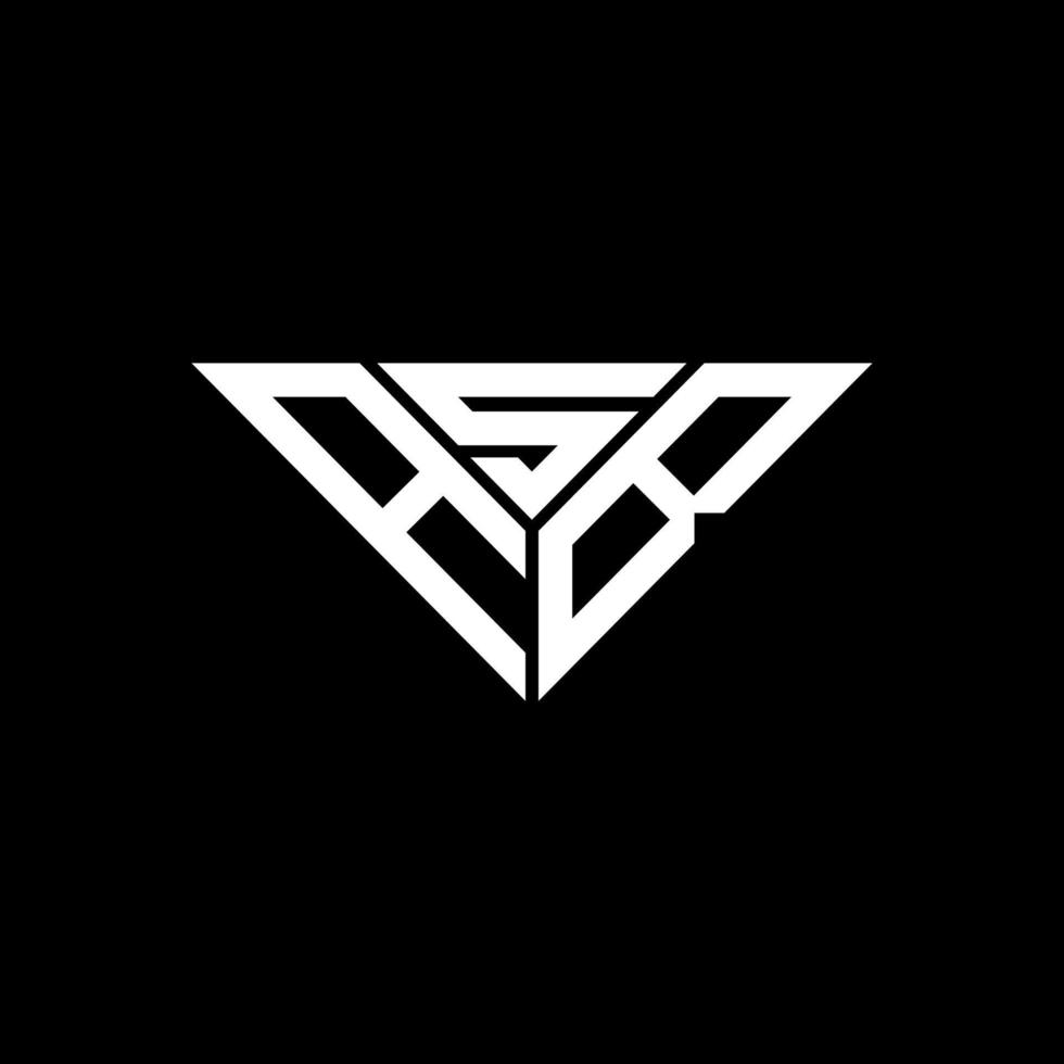 diseño creativo del logotipo de letra asb con gráfico vectorial, logotipo simple y moderno de asb en forma de triángulo. vector