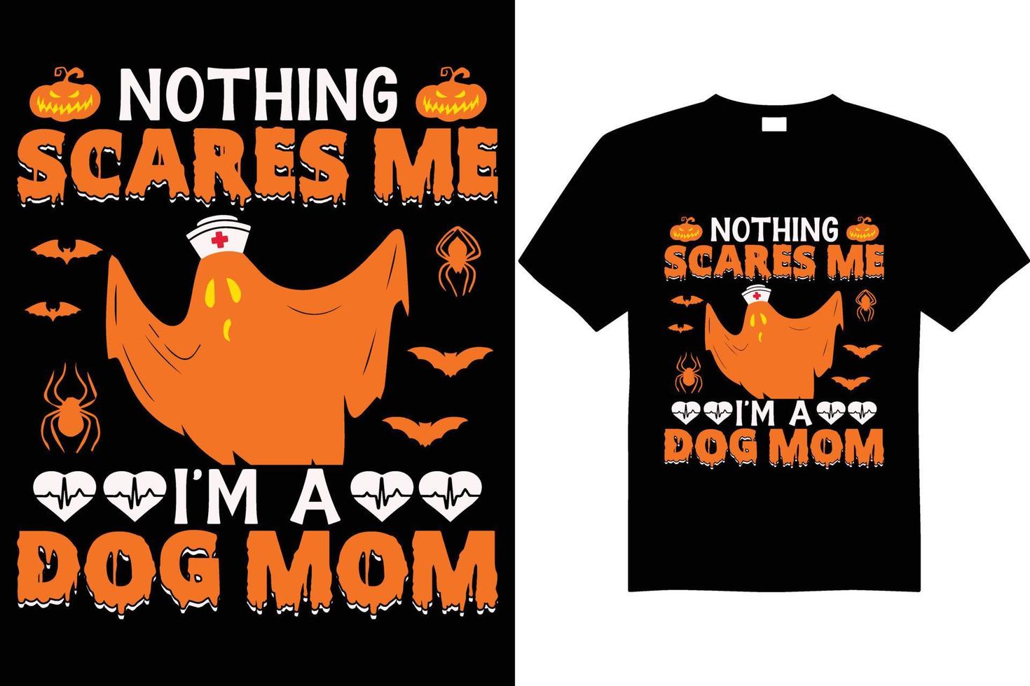 diseño de camiseta de halloween vector perro mamá y enfermera camiseta