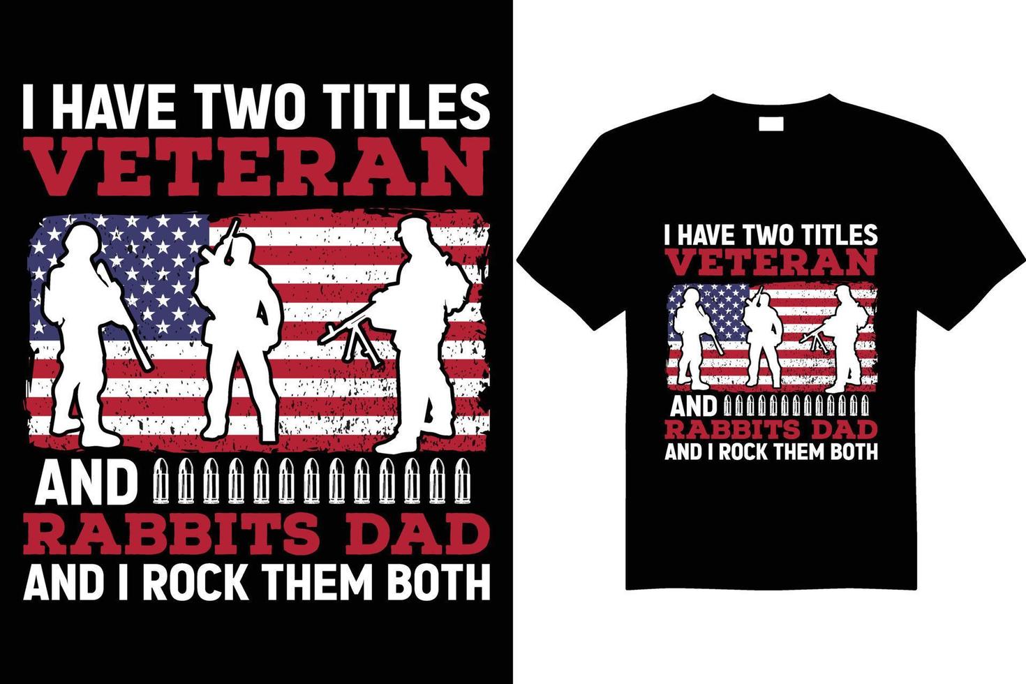 veteran t shirt design vector rabbits dad