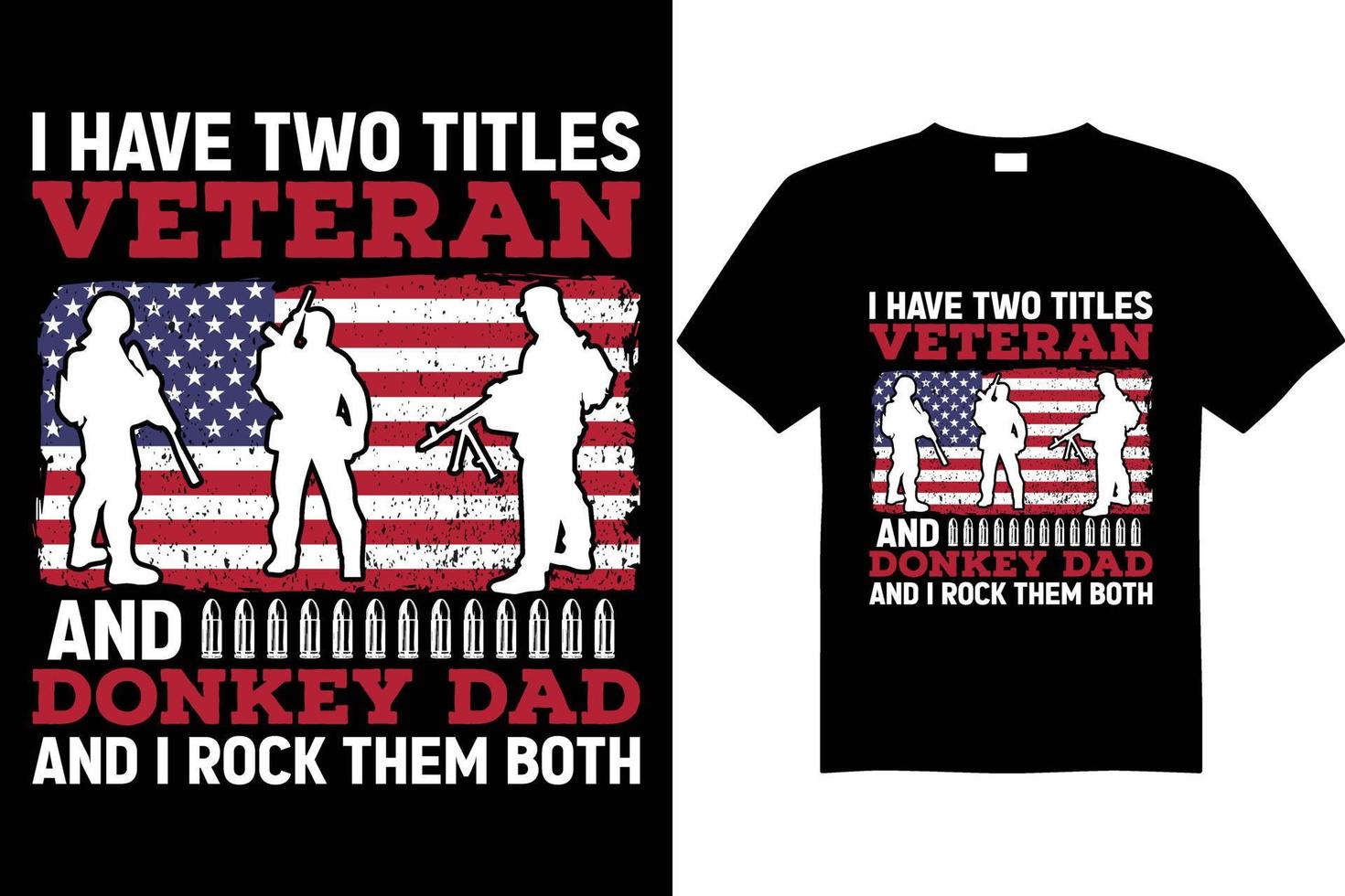 veteran t shirt design vector donkey dad