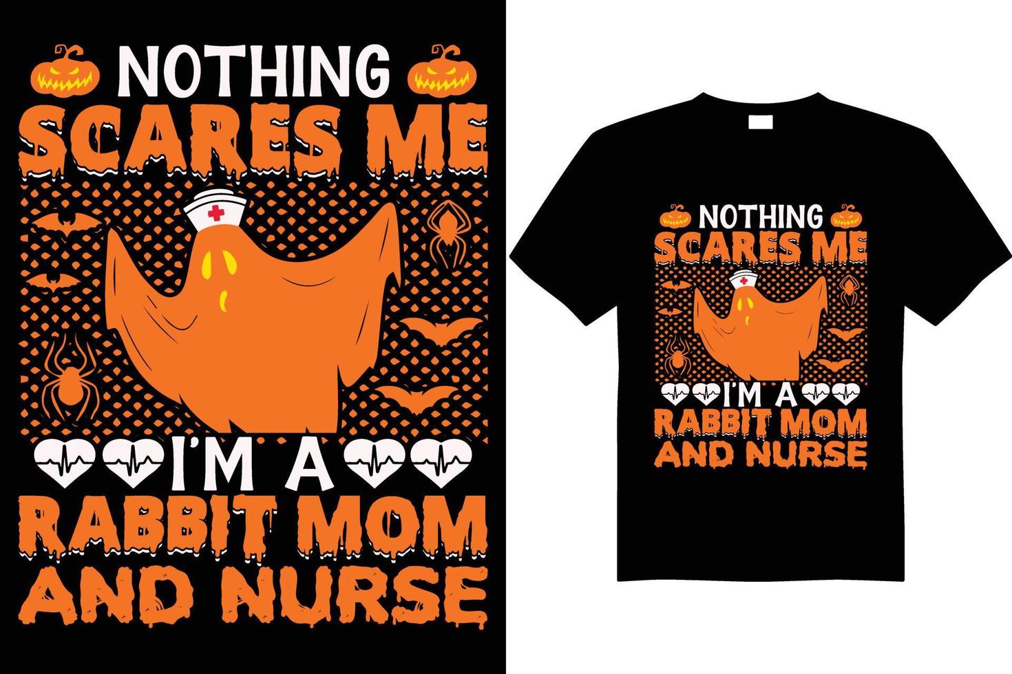 diseño de camiseta de halloween vector conejo mamá y enfermera camiseta