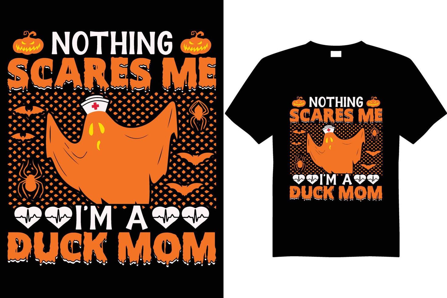 diseño de camiseta de halloween vector pato mamá y enfermera camiseta