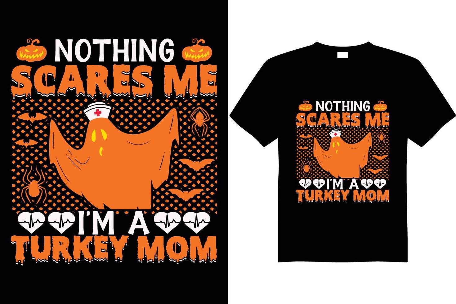 vector de diseño de camiseta de halloween camiseta de mamá y enfermera de pavo