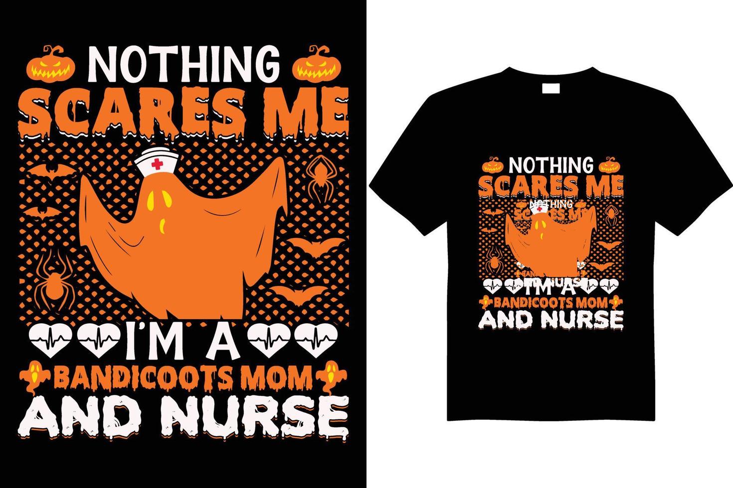 diseño de camiseta de halloween vector bandicoots camiseta de mamá y enfermera
