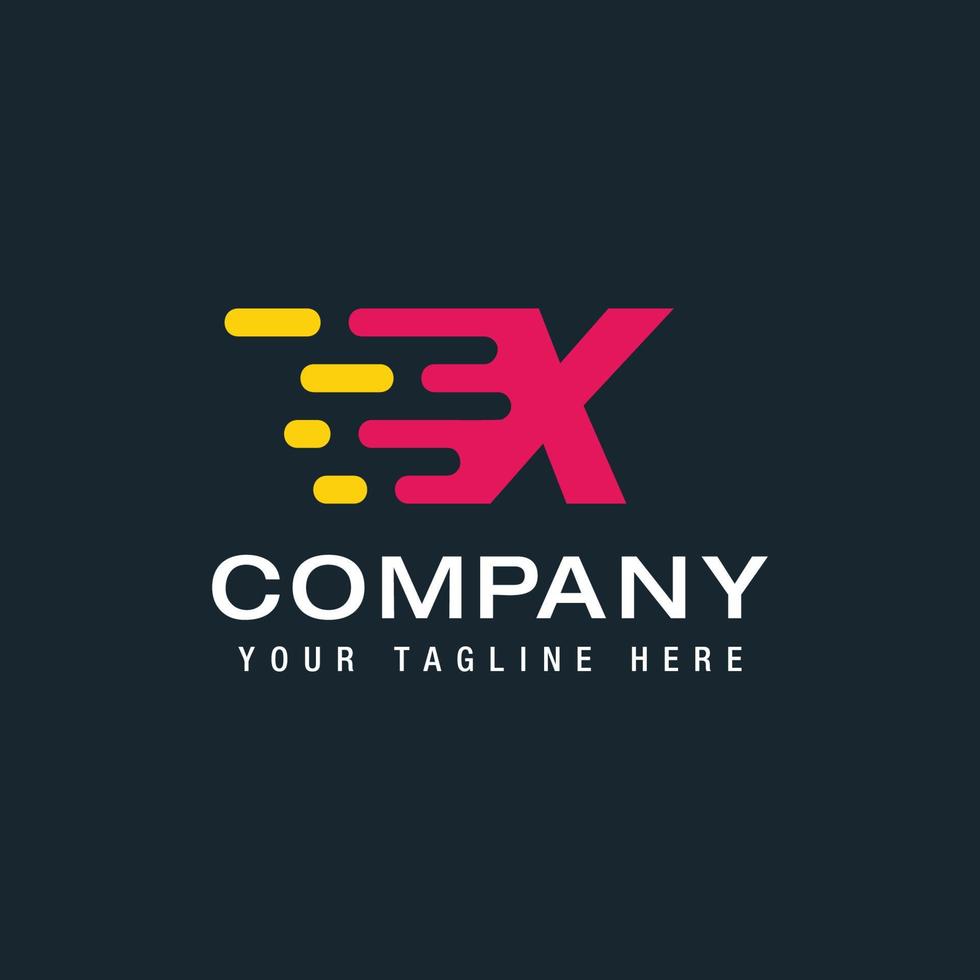 Letter X with Delivery service logo, Fast Speed, Moving and Quick, Digital and Technology for your Corporate identity vector