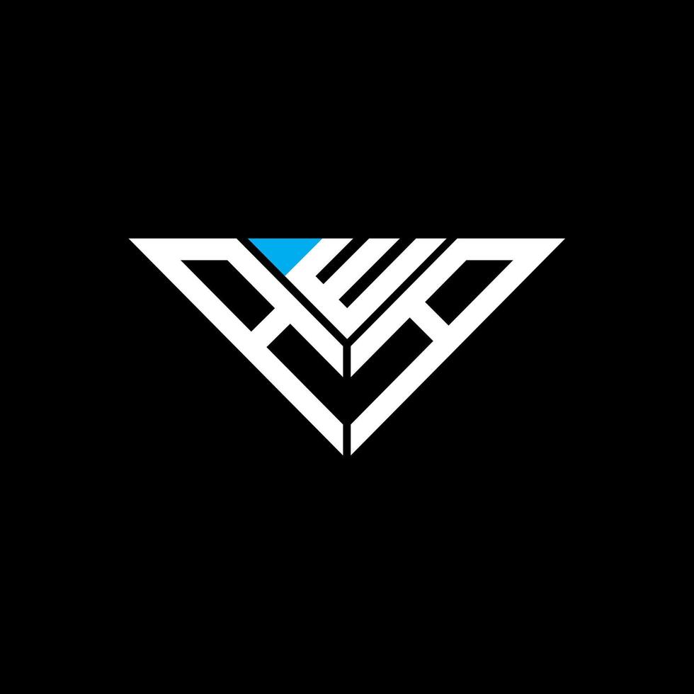 diseño creativo del logotipo de la letra awa con gráfico vectorial, logotipo simple y moderno de awa en forma de triángulo. vector