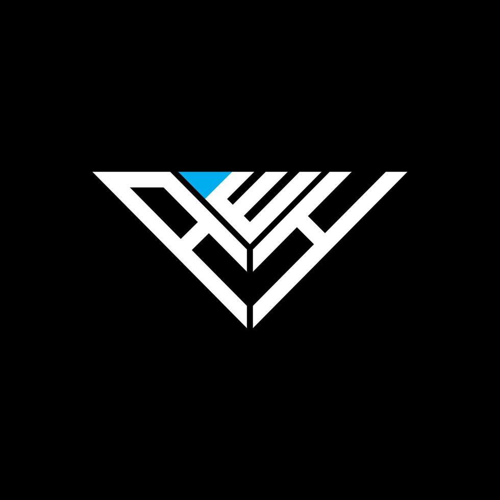 AWH letter logo creative design with vector graphic, AWH simple and modern logo in triangle shape.