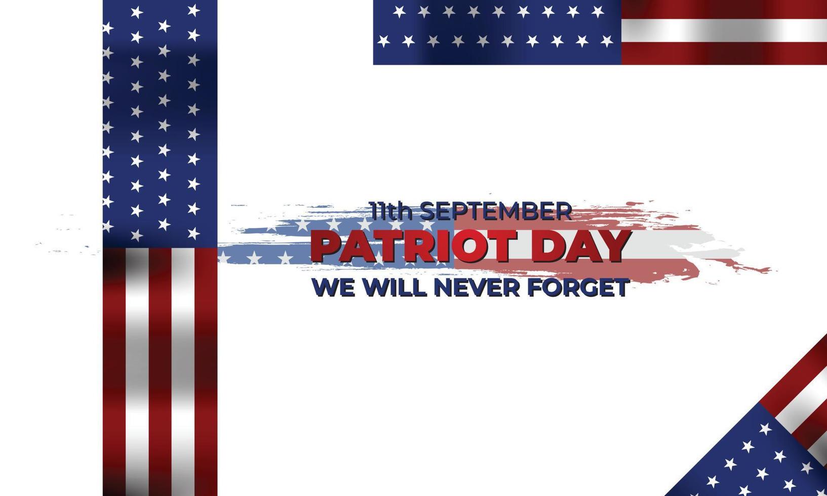 9.11 patriot day banner vector