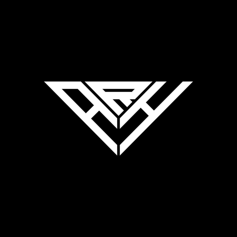 diseño creativo del logotipo de la letra arh con gráfico vectorial, logotipo simple y moderno de arh en forma de triángulo. vector