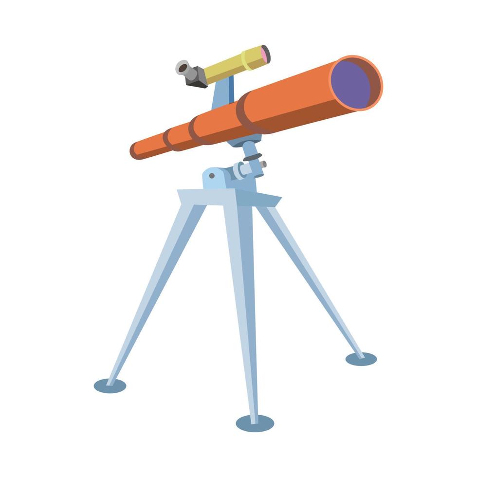 Telescope flat design vector illustration, on white background