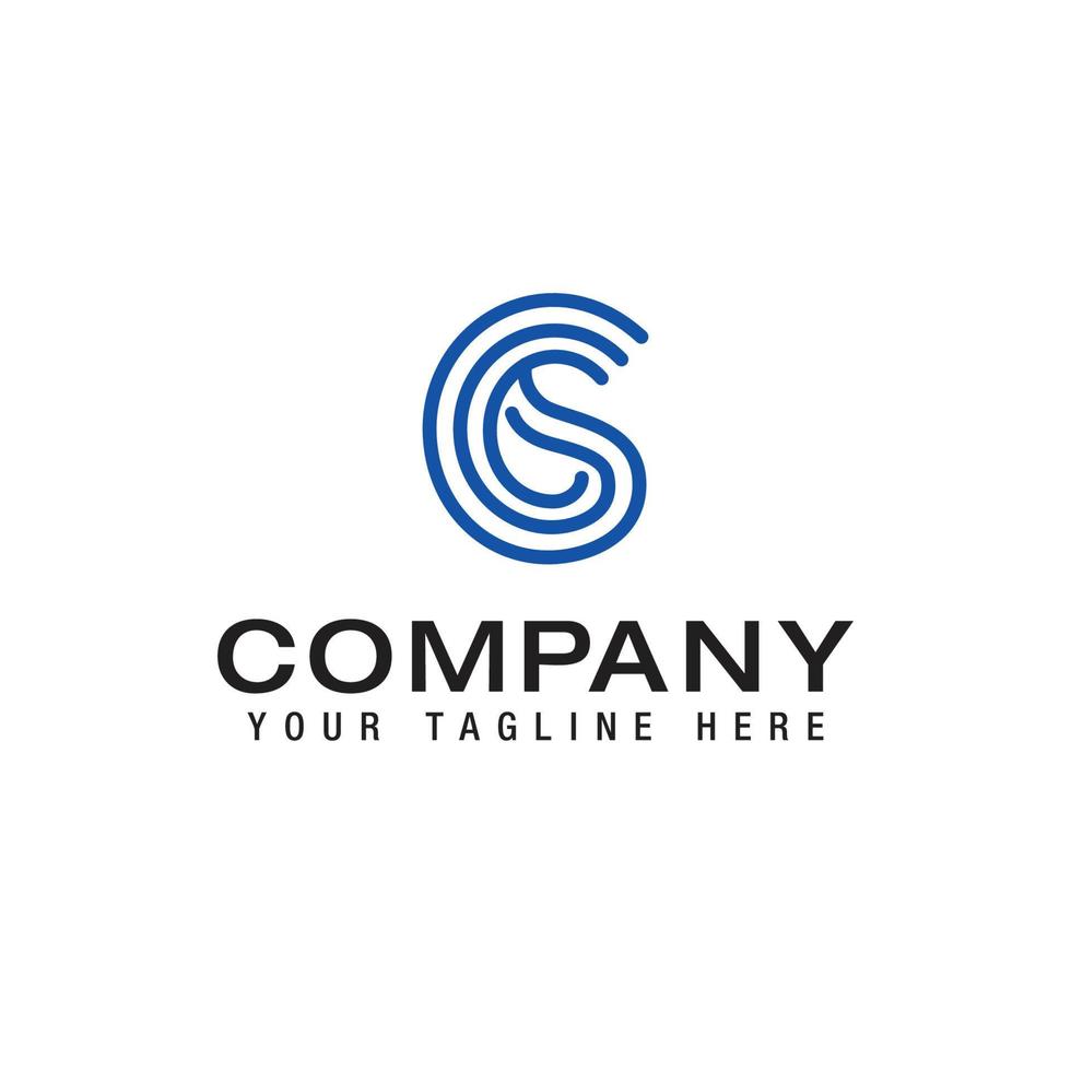 Initial based clean and minimal Logo CS SC C S letter creative monochrome monogram icon symbol vector