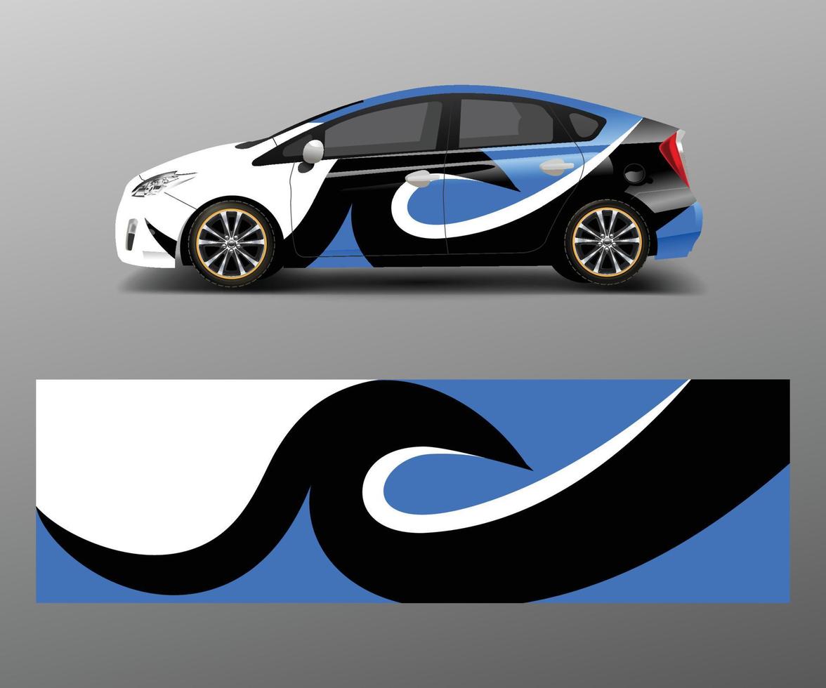 vector de diseño de envoltura de calcomanía de coche de marca de empresa. gráfico resumen formas diseños empresa coche