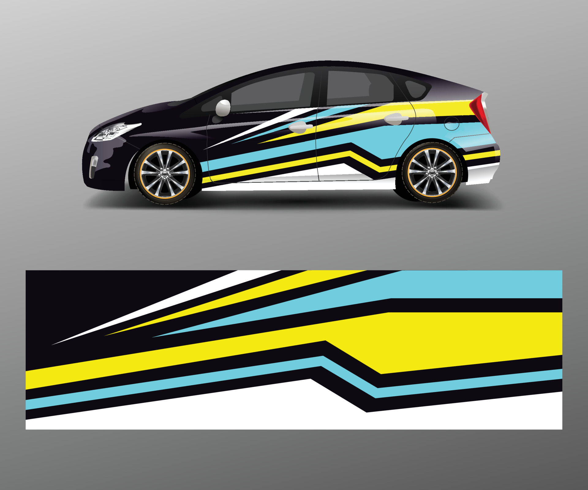 Car decal graphic vector wrap vinyl sticker. Graphic abstract wave Car decal graphic vector wrap vinyl sticker. Graphic abstract wave