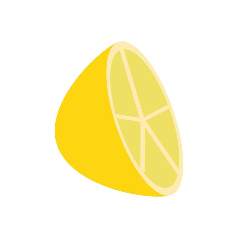 Ilustración de icono de vector de rodaja de limón aislado sobre fondo blanco