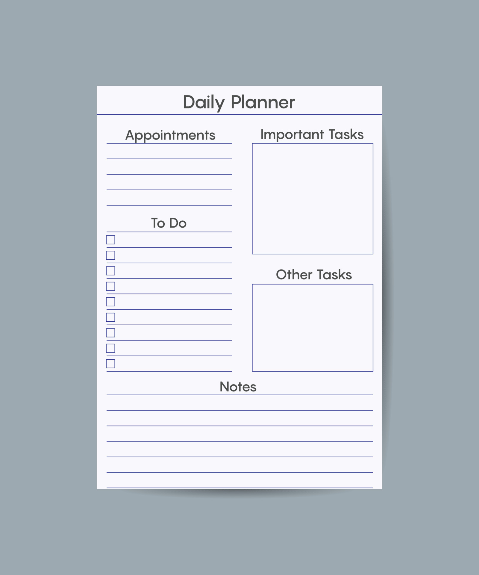 Daily Planner Printable Template Vector Blank White Notebook Page daily-planner-printable-template-vector-blank-white-notebook-page