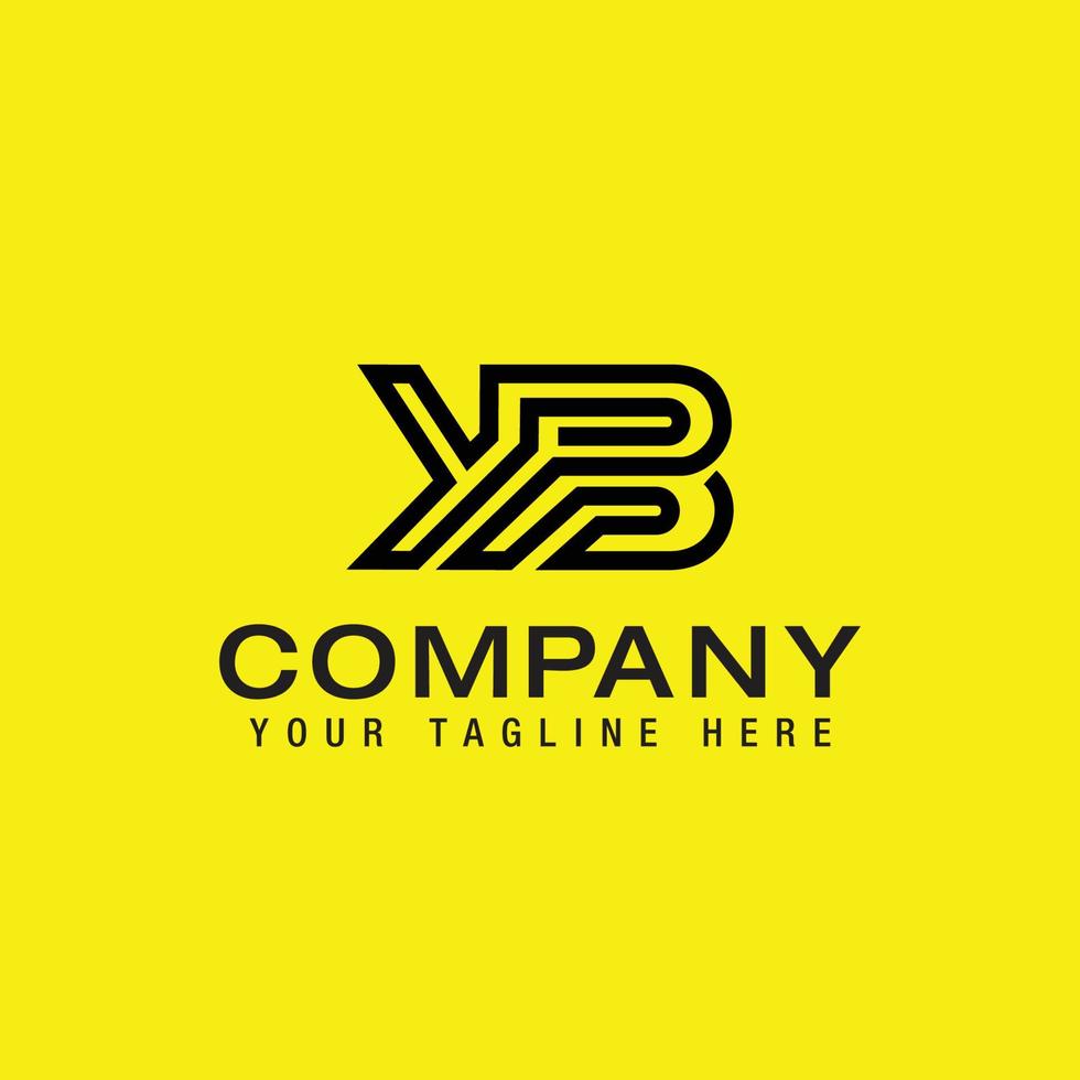 YB logo design YB initial letter design with YB Logo vector