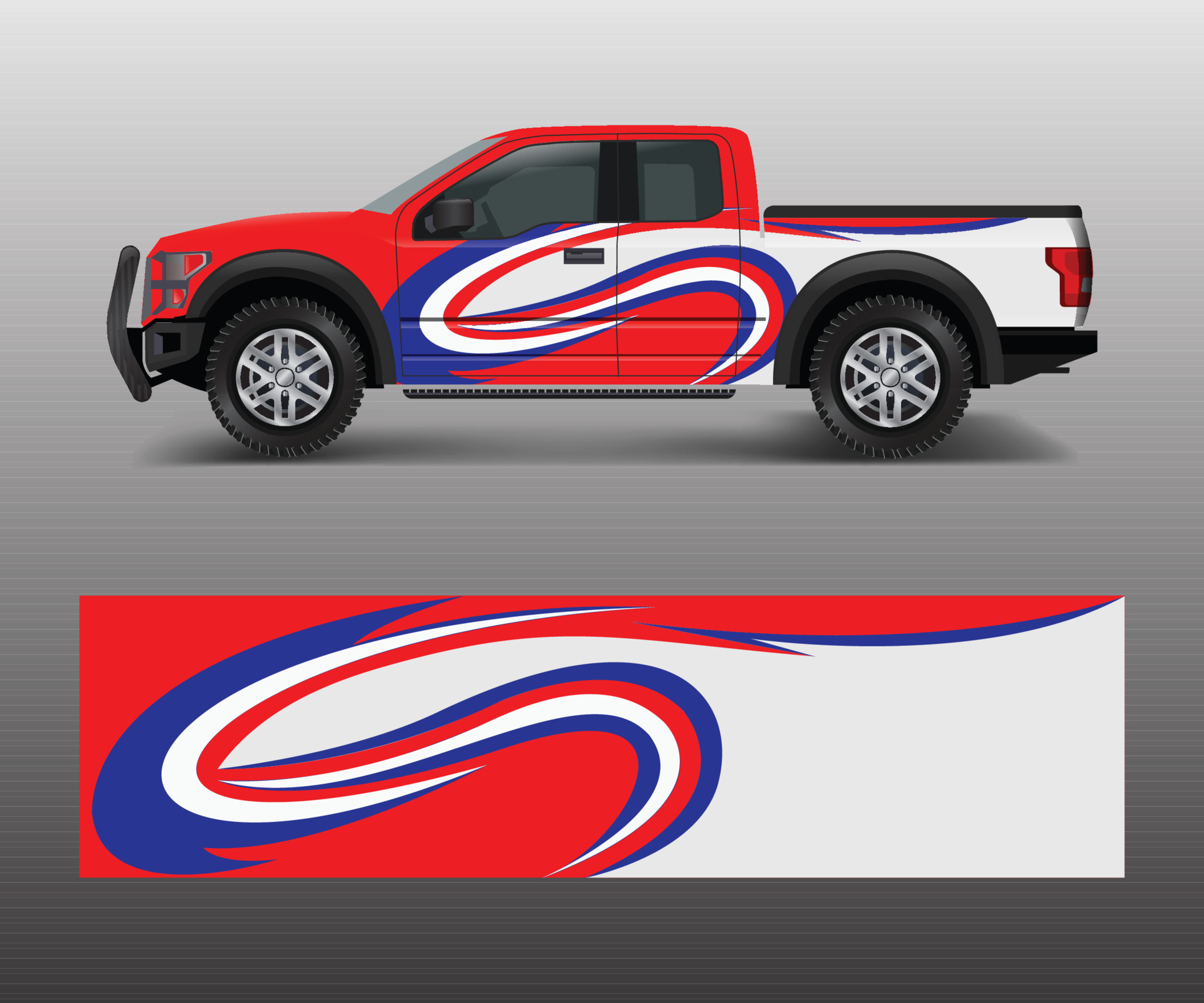 Truck and car graphic background wrap and vinyl sticker design vector