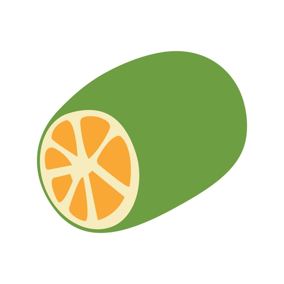 imagen vectorial de una rodaja de limón aislada en un fondo blanco con un diseño plano. vector