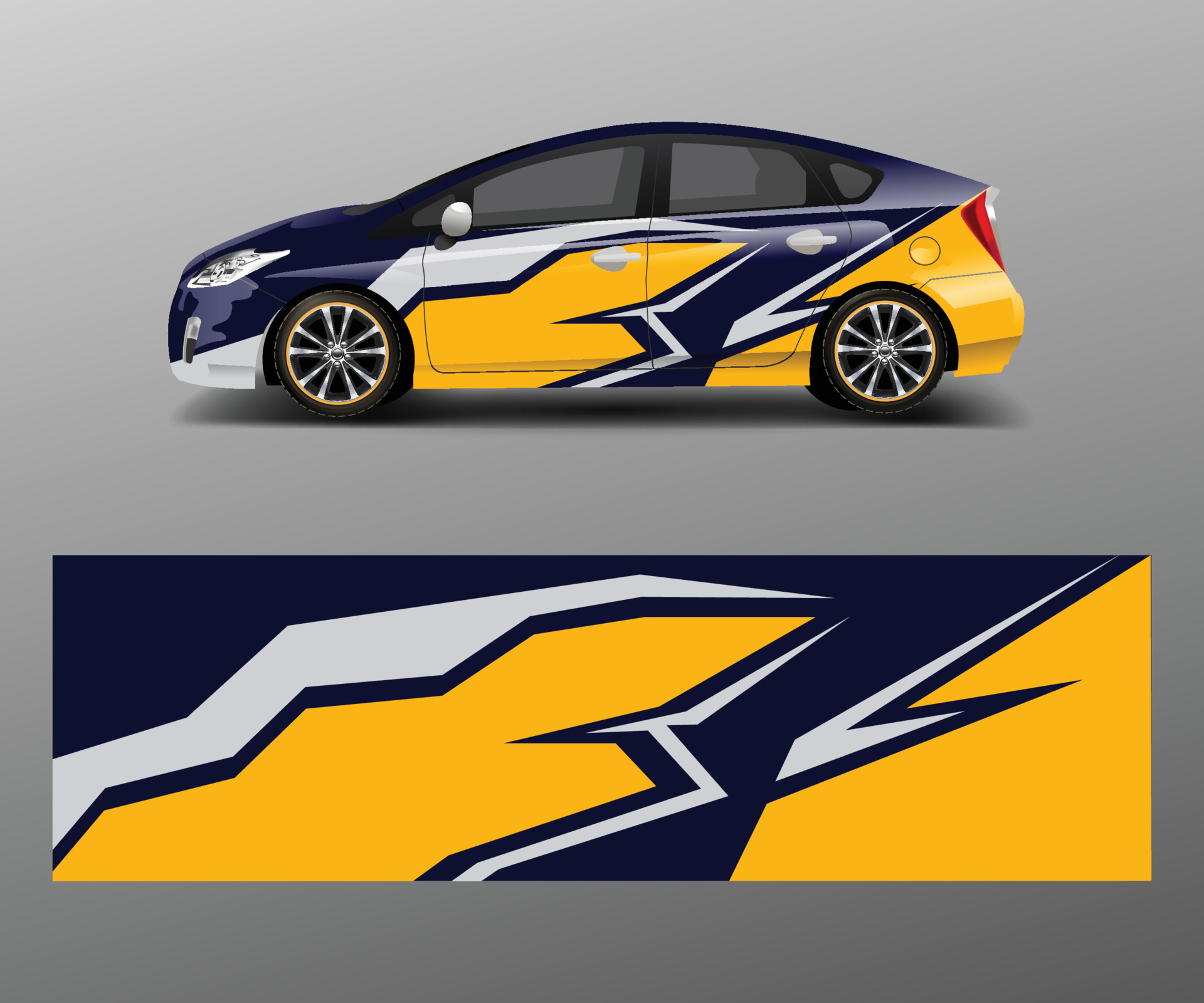 Racing car wrap. abstract strip shapes for Company car wrap, sticker