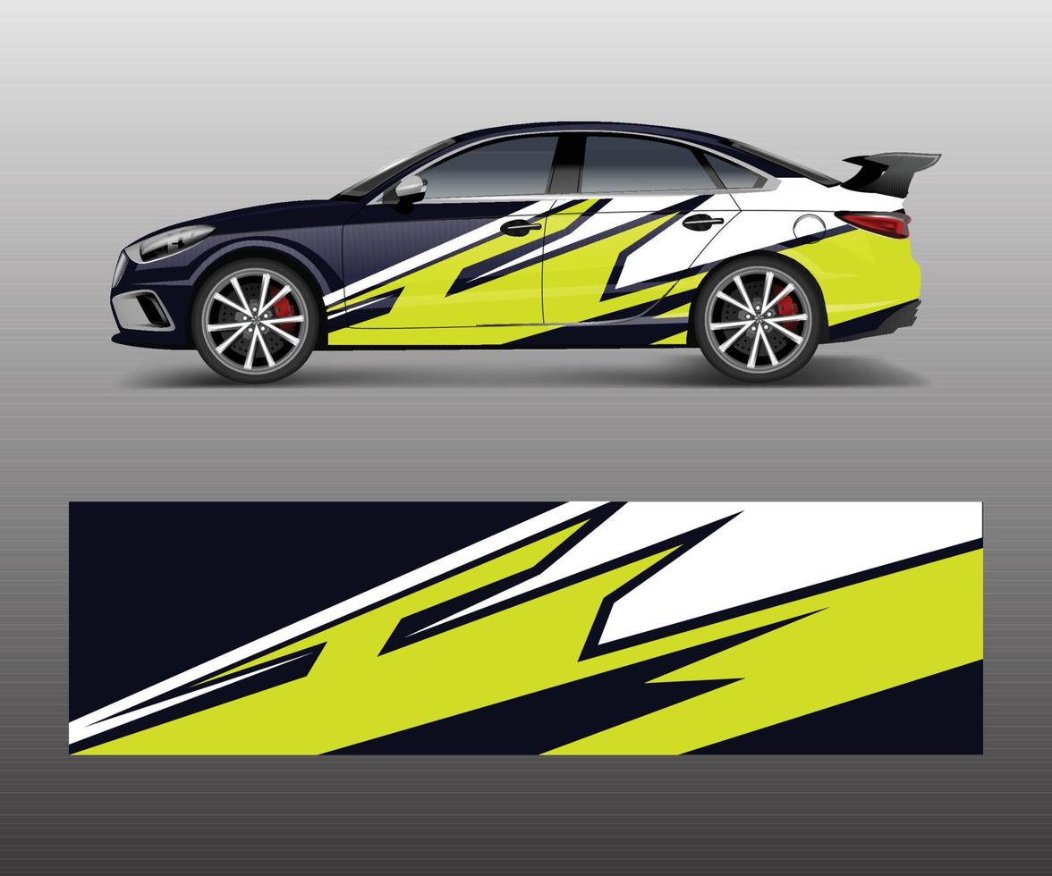 Calcomanía de envoltura de autos de carreras deportivas abstractas y diseño de calcomanías. formato vectorial eps10. vector