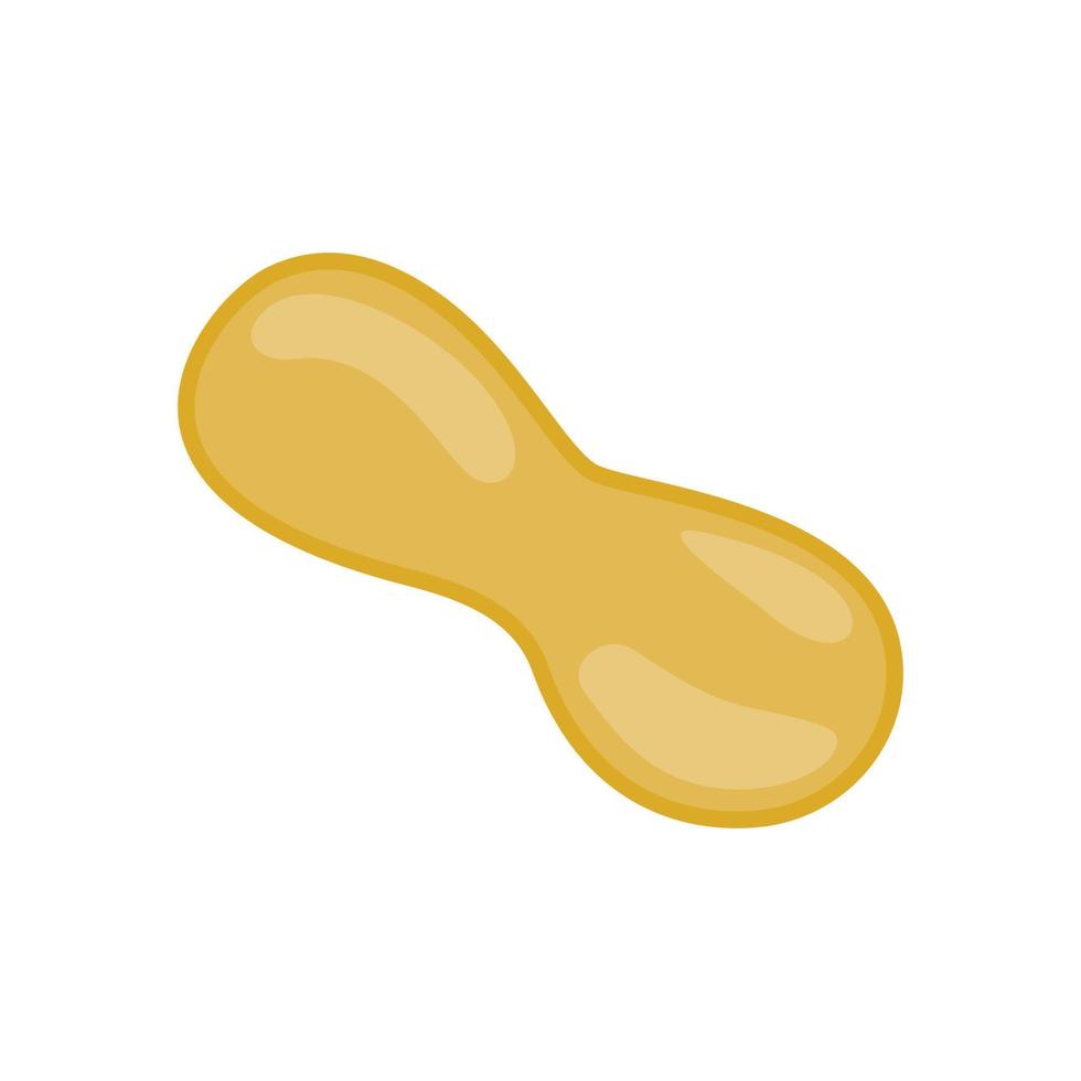 Brown nut shell with a flat design. vector