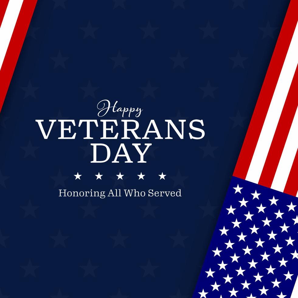 Veterans day with American flag, modern design vector