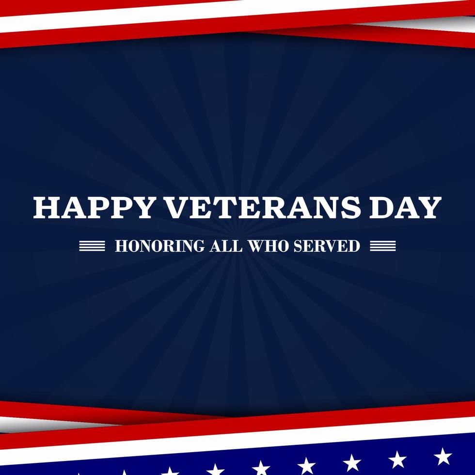 Veterans day with American flag, modern design vector