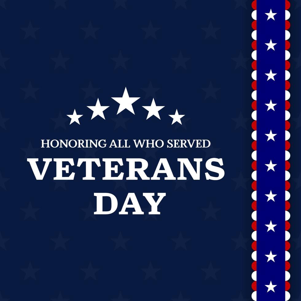 Veterans day with American flag, modern design vector