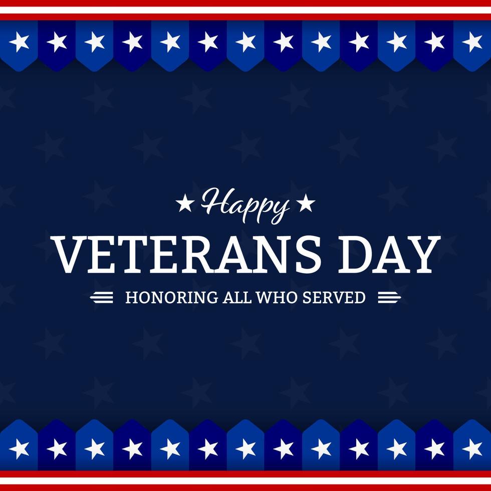 Veterans day with American flag, modern design vector