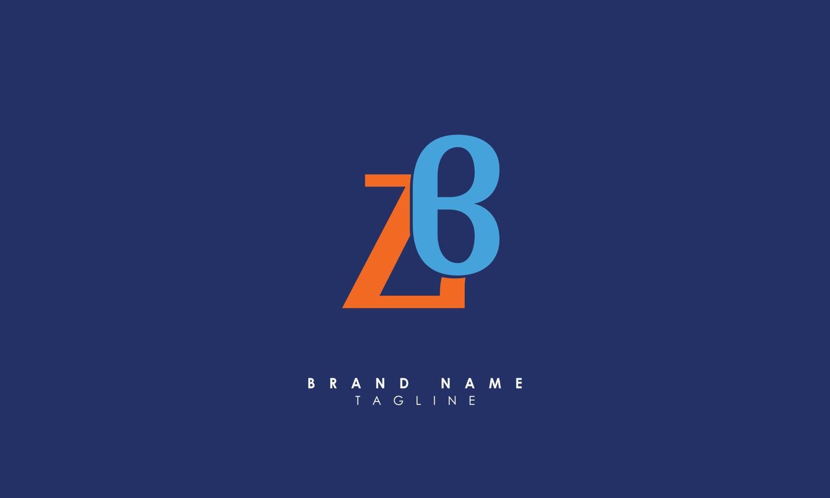 Alphabet letters Initials Monogram logo ZB, BZ, Z and B vector
