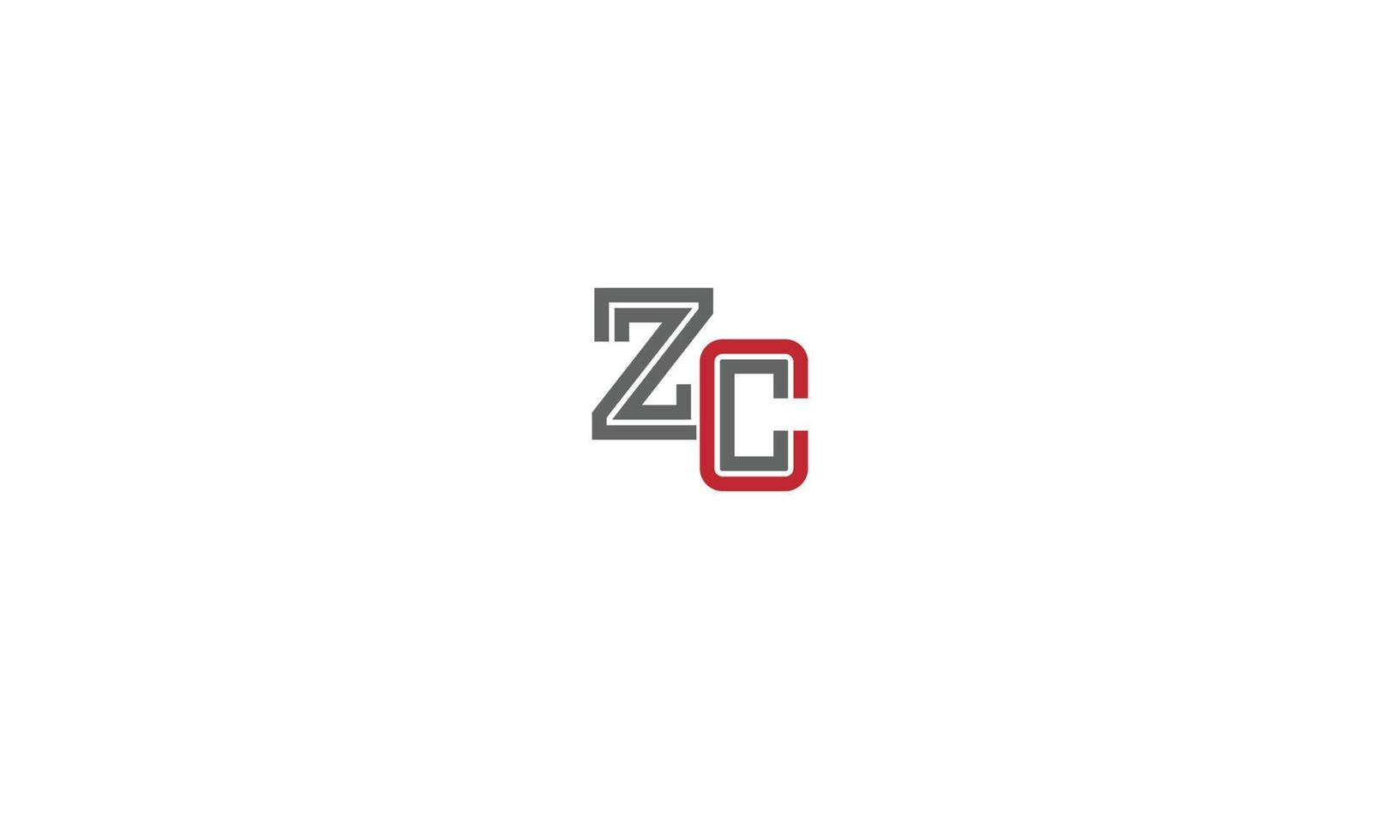 Alphabet letters Initials MFonogram logo ZC, CZ, Z and C vector