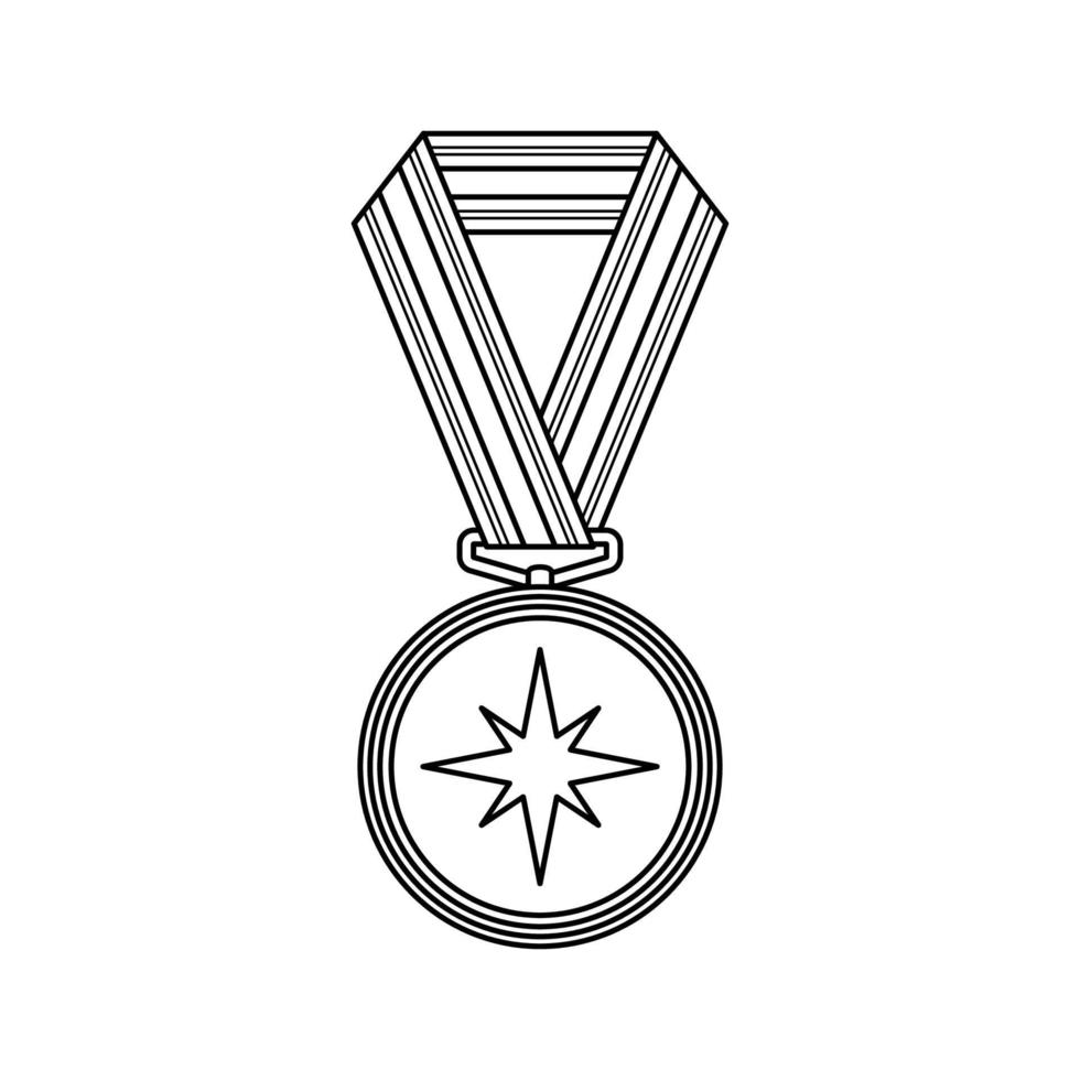 Coloring page with Medal for kids vector