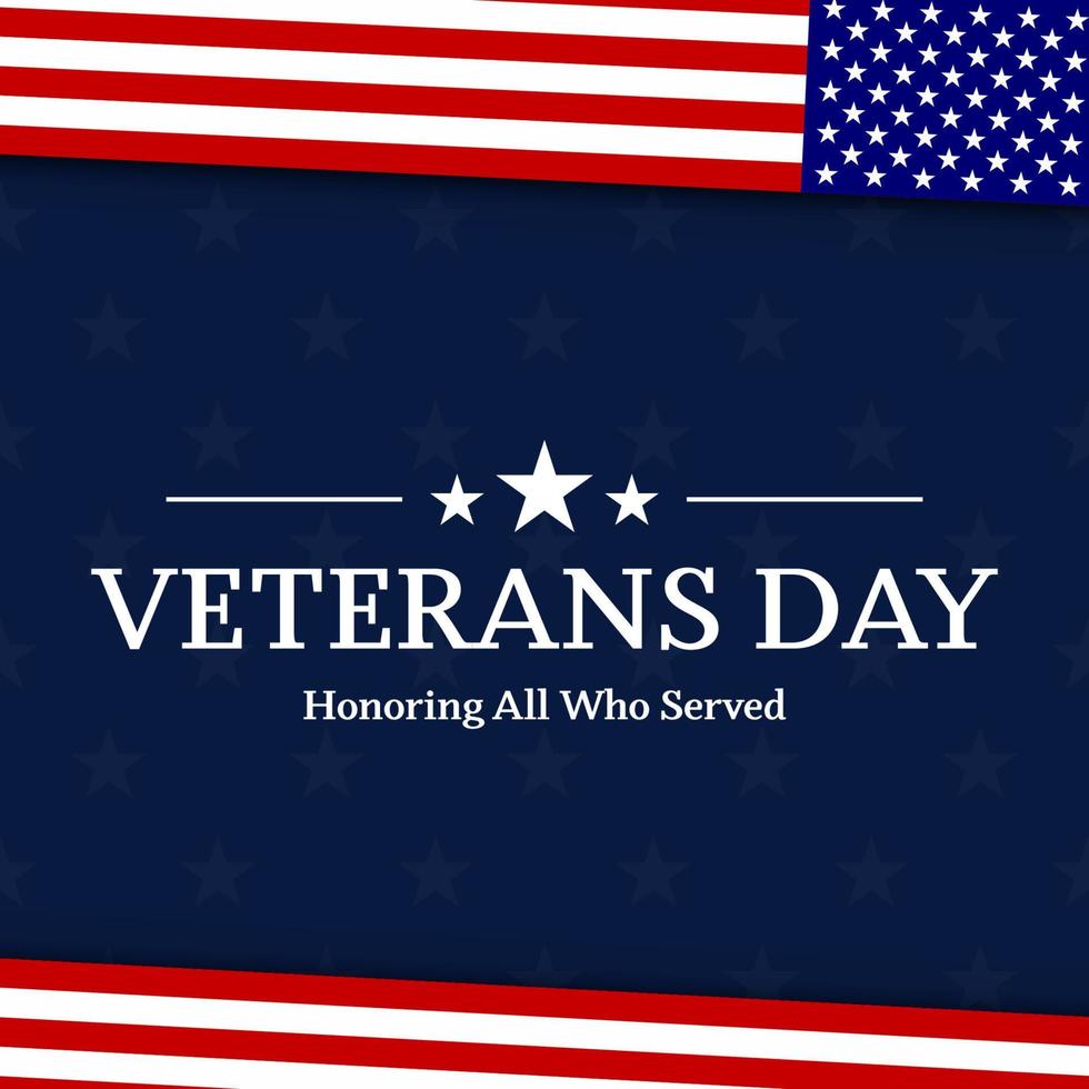 Veterans day with American flag, modern design vector