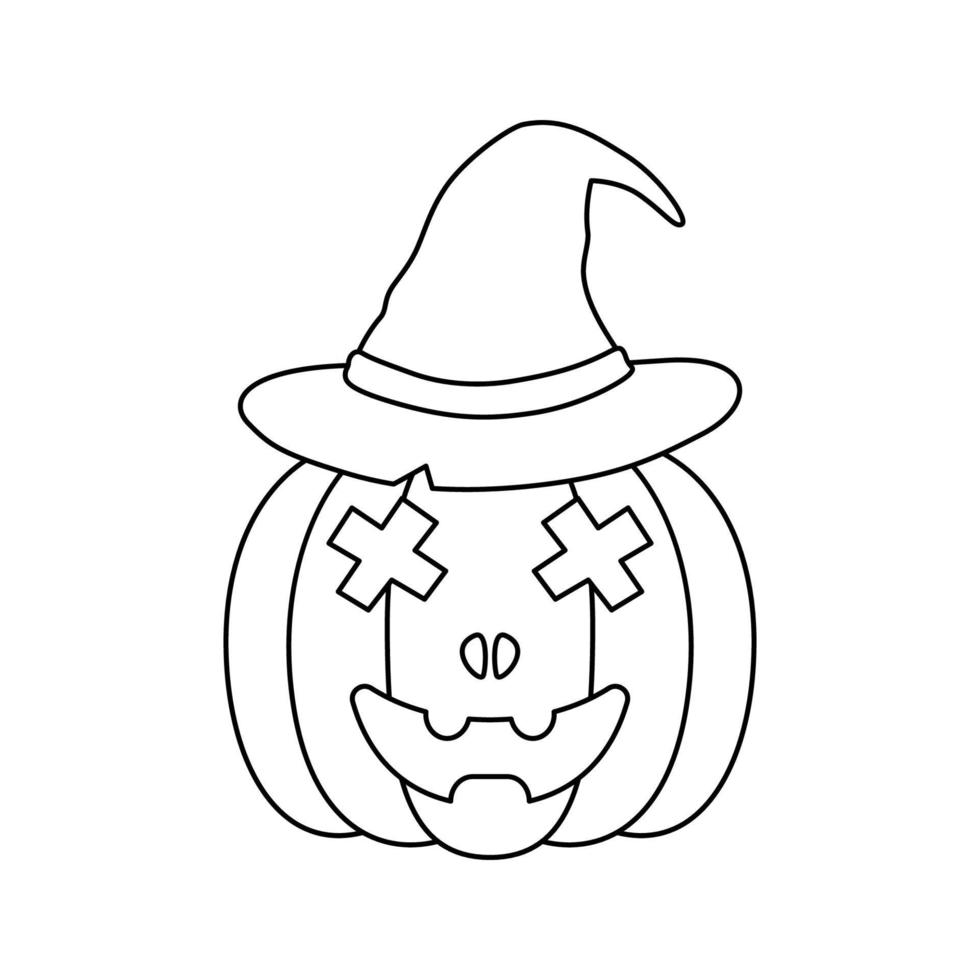 Coloring page with Halloween Pumpkin vector