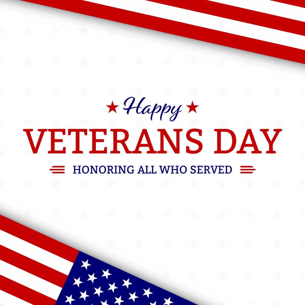 Veterans day with American flag, modern design vector