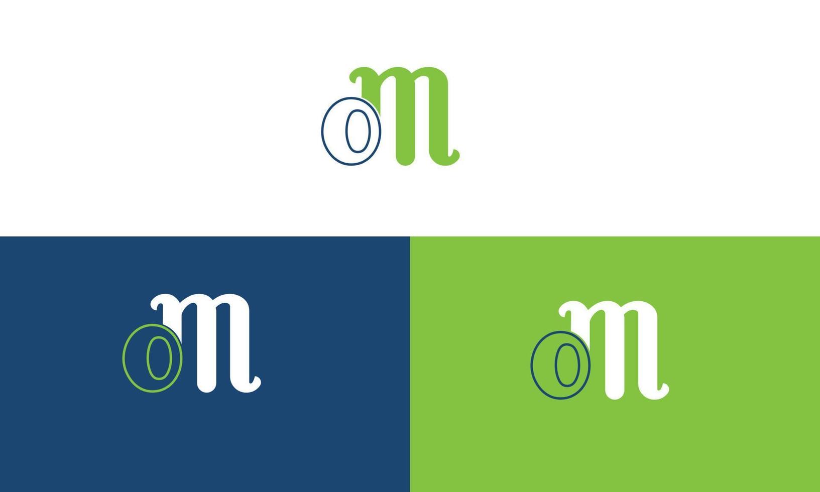 Alphabet letters Initials Monogram logo OM, MO, O and M vector