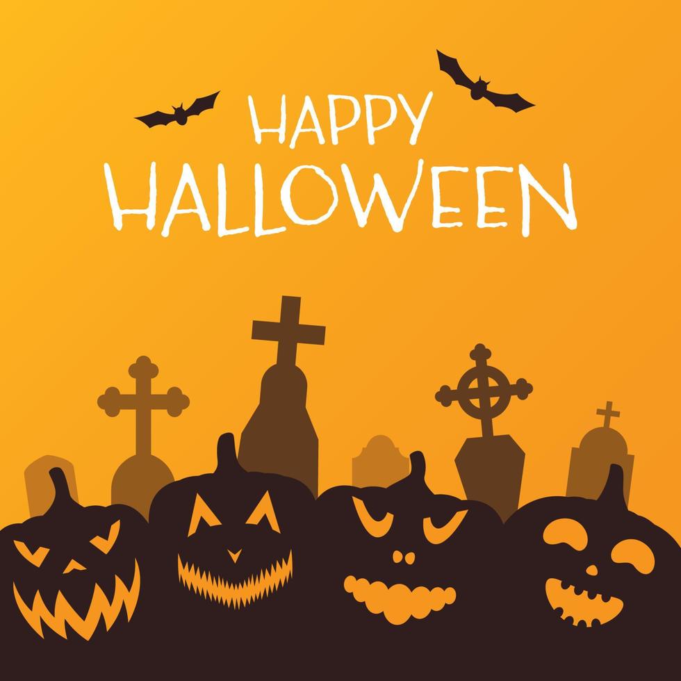 Happy Halloween night background. Vector illustration