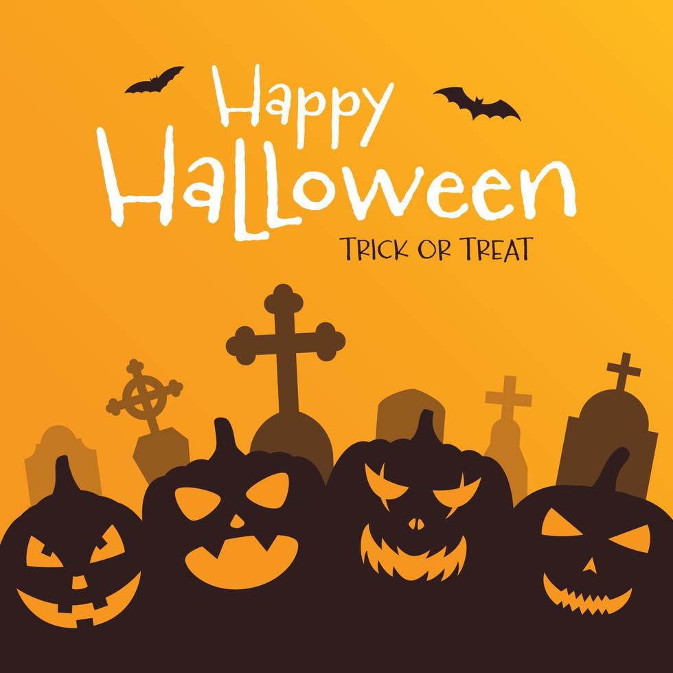 Happy Halloween night background. Vector illustration