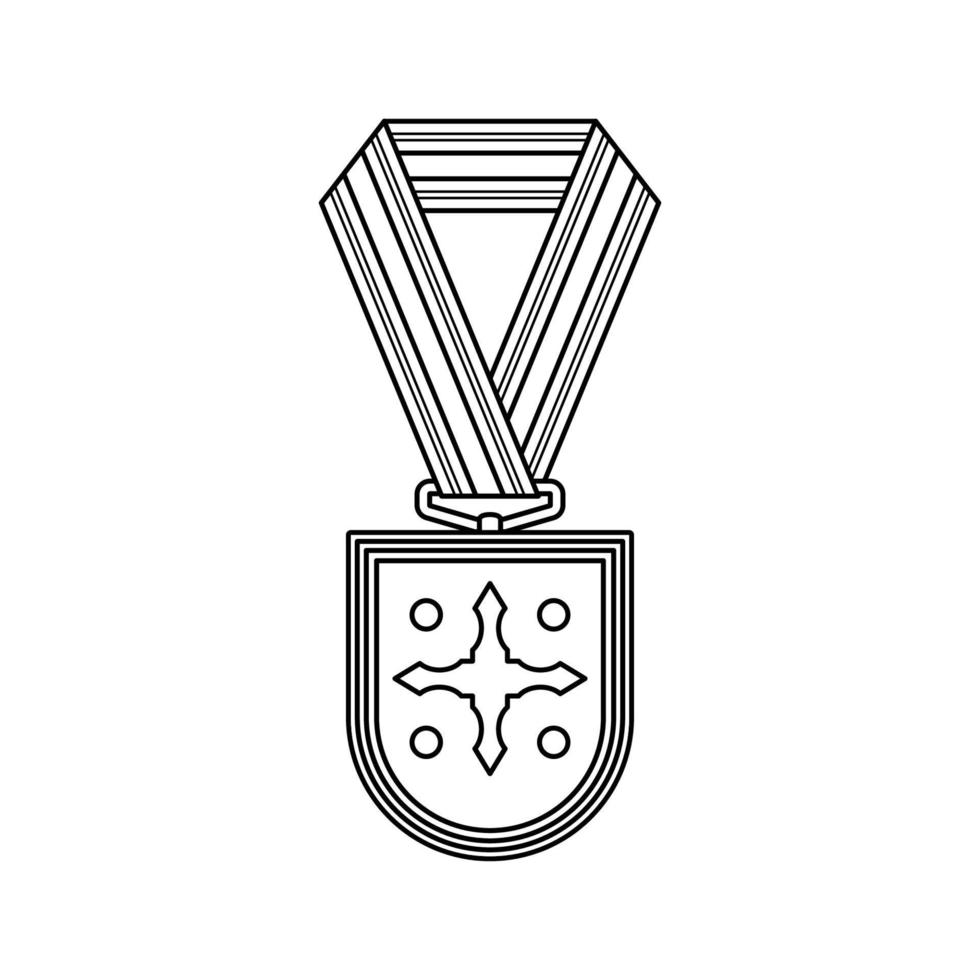 Coloring page with Medal for kids vector