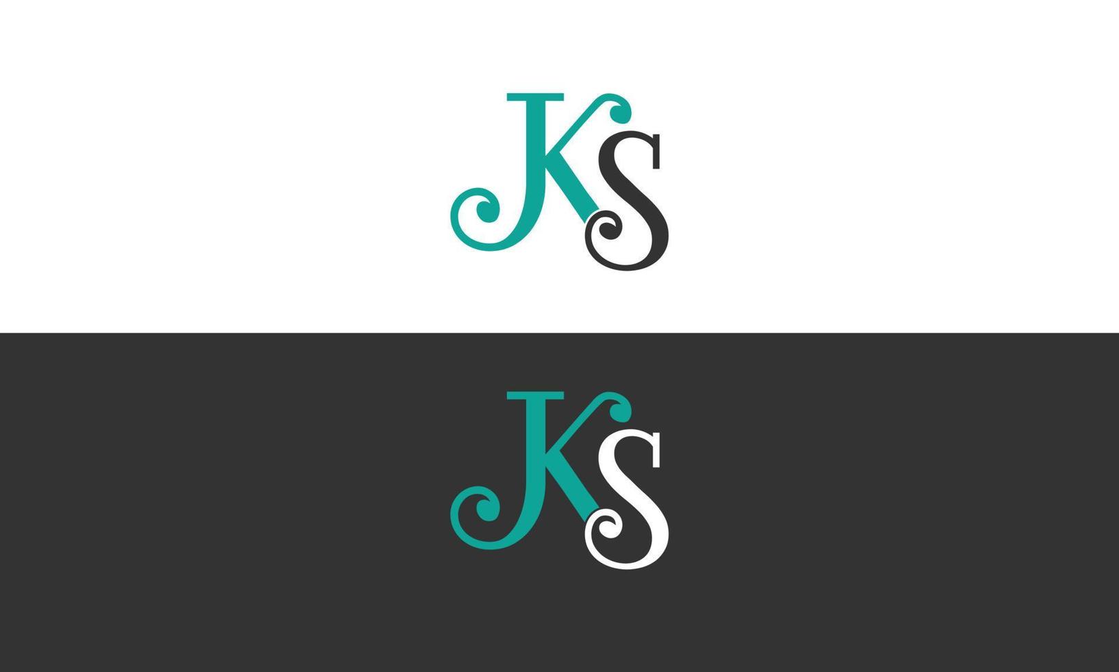 Alphabet letters Initials Monogram logo KS, SK, K and S vector