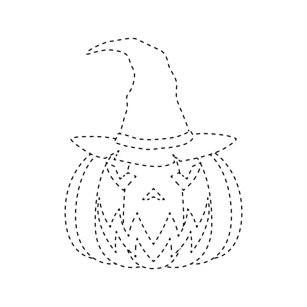 Halloween pumpkin tracing worksheet for kids 11436929 Vector Art at