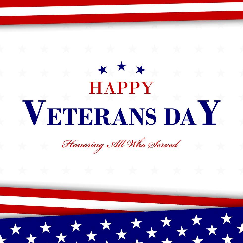Veterans day with American flag, modern design vector