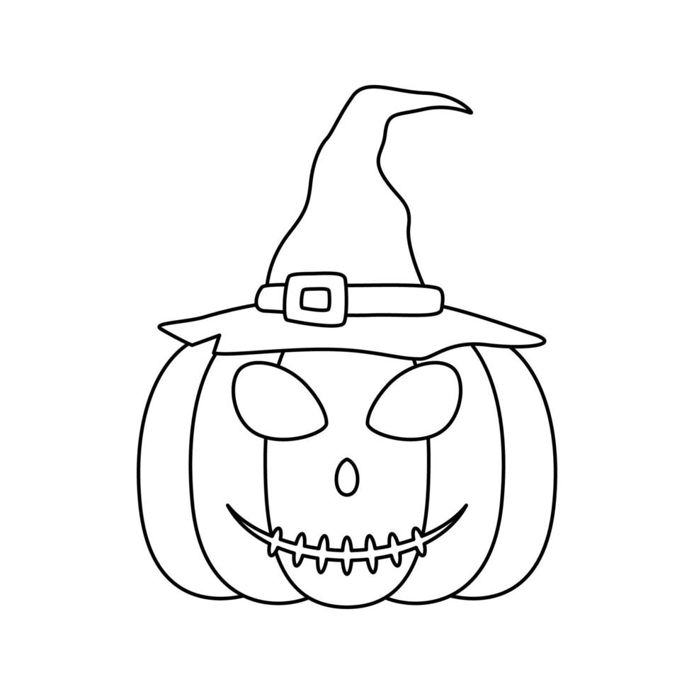 Coloring page with Halloween Pumpkin vector