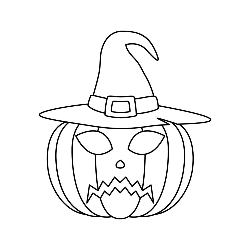 Coloring page with Halloween Pumpkin vector